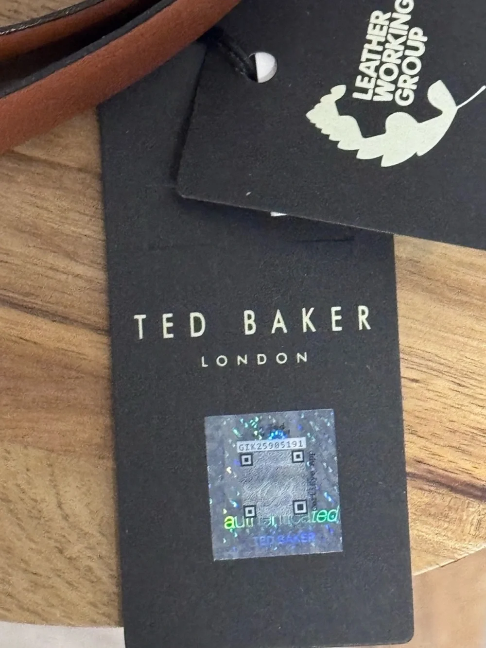 New Ted Baker London Leather Belt – Reversible Cognac Tan & Dark Navy Blue